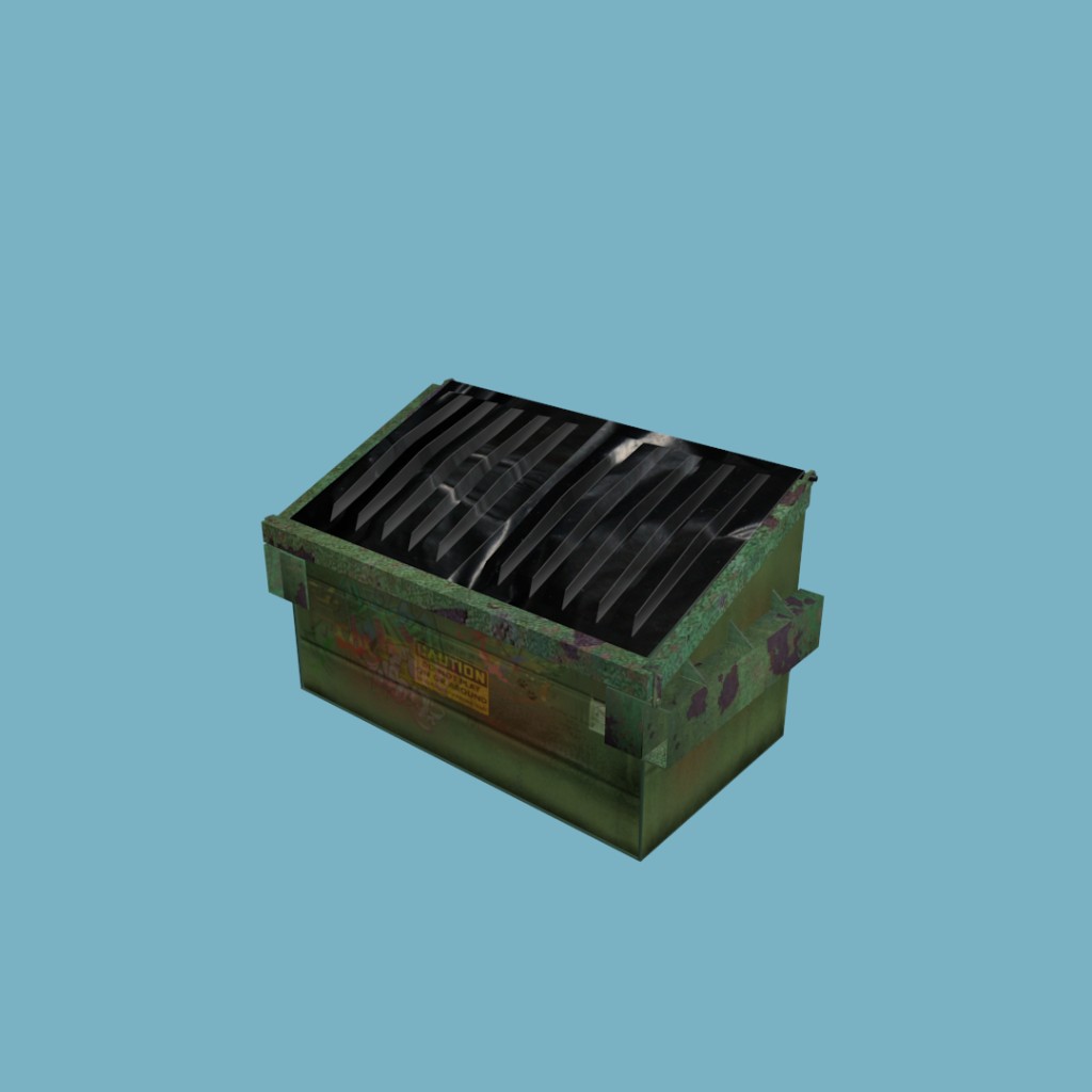 Dumpster textured for the Blender game engine preview image 1